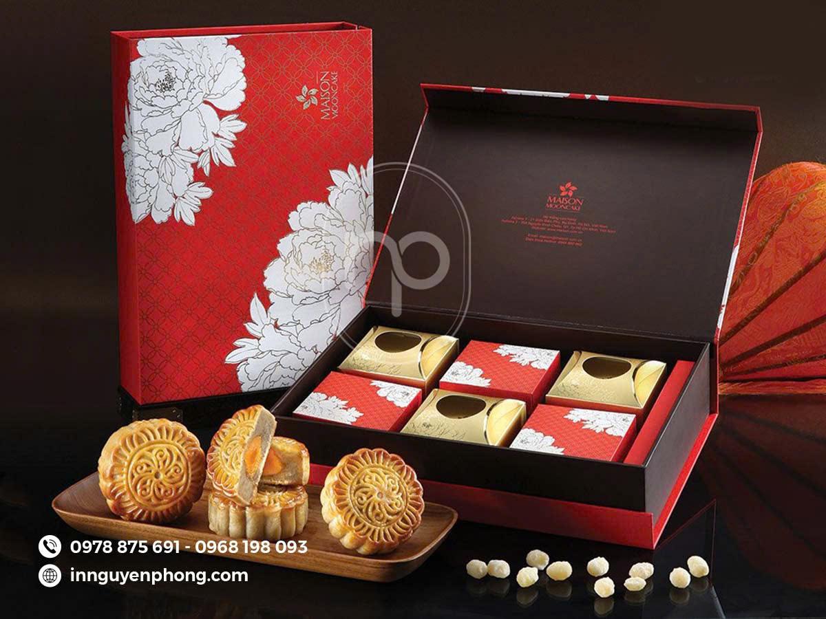 Mẫu hộp nam châm đựng 6 cái bánh trung thu